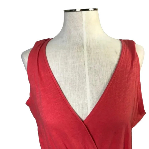 Anthropologie Pure + Good Becka Tank Top Surplice Jersey‎ Drawstring Red Size XS - Picture 4 of 8